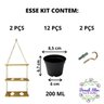 Kit Horta Vertical Floreira de Parede Horta Suspensa + Vasos Cor:Natural - 4