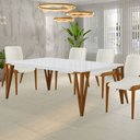 Ver imagem 2 de Cadeira Sala de Jantar Madeira Maciça com Braço Pigeon Linho Bege/mel G13 - Gran Belo