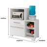 Balcão Multiuso de Cozinha Fruteira 1 Gaveta 2 Portas Cuba - Branco - 2