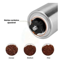 Moedor De Grãos Café Manual Aço Inox Moagem Moinho Cerâmica - 4