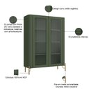 Ver imagem 2 de Cristaleira Sala de Jantar 2 Portas Vidro Pés Industrial Dourado Naim I03 Musgo - Lyam Decor