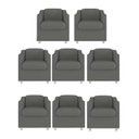 Ver imagem 1 de Kit 8 Poltronas Decorativa Tilla Matérial Sintético Cinza - Twdecora