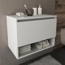 Ver imagem 2 de Gabinete Banheiro 1 Porta 60Cm Suspenso Cr10086 Branco