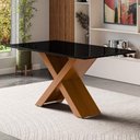 Ver imagem 1 de Mesa de Jantar com Vidro 6 Lugares Multimóveis CR50237 Cinamomo-Preto
