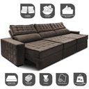 Ver imagem 3 de Sofá Retrátil e Reclinável 3,55m Cama inBox Big Star com SoftGel D40 Velupluma Café