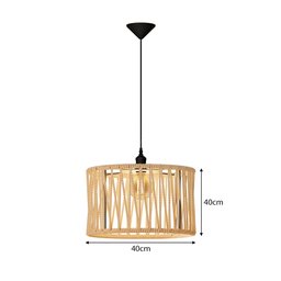 Luminária Pendente para Sala de Estar Nobre em Corda Cúpula Cor Off White - 3