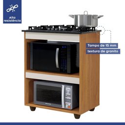 Balcão para Cooktop 4 Bocas Turim Nature e Off - 6