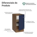 Ver imagem 3 de Balcão de Cozinha 40 cm 1 Porta (sem Tampo) Rustic/Azul Vik Madesa