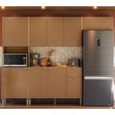Ver imagem 1 de Cozinha Completa Soul com Balcão com Tampo 9 Portas 1 Gaveta Nicho p/ Micro-Ondas Caramelo