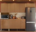 Ver imagem 1 de Cozinha Completa Soul com Balcão com Tampo 9 Portas 1 Gaveta Nicho p/ Micro-Ondas Caramelo