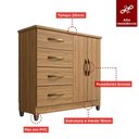 Ver imagem 6 de Cômoda 4 Gavetas Imop Com Sapateira Dubai