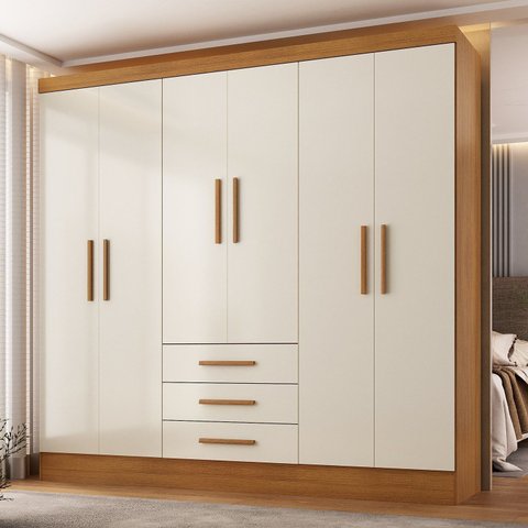 Guarda Roupa Casal 6 Portas 6 Gavetas 100% MDF Berlin Espresso Móveis