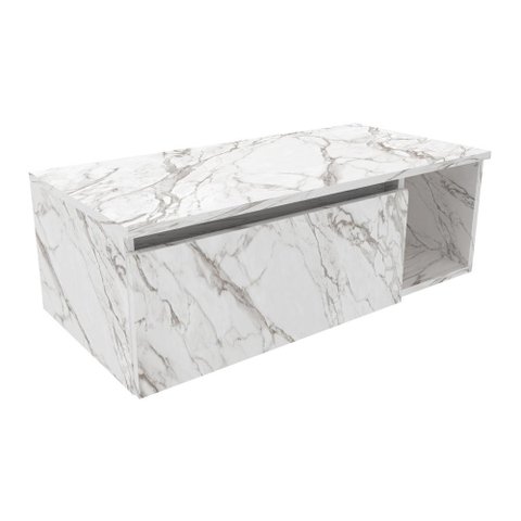 Gabinete Banheiro Suspenso 80cm Multimóveis CR10081 Mármore Branco
