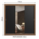 Ver imagem 3 de Guarda-Roupa Casal Madesa Mônaco 3 Portas de Correr com Espelho Rustic/Preto Cor:Rustic/Preto