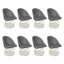 Ver imagem 1 de Kit 08 Cadeiras Poltrona de Jantar Bela Suede Base Metálica Luxo Dourado - Pallazio