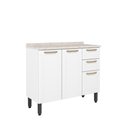 Ver mais imagens de Cozinha Completa Aço com Tampo Mdp Branco Colors Bertolini Branco