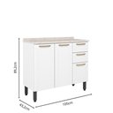 Ver imagem 4 de Cozinha Completa Aço com Tampo Mdp Branco Colors Bertolini Branco