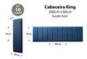 Ver imagem 2 de Placas Cabeceira Modulada Adesiva King Estofada 200cm x 60cm Kit 10 Placas - Suede Azul