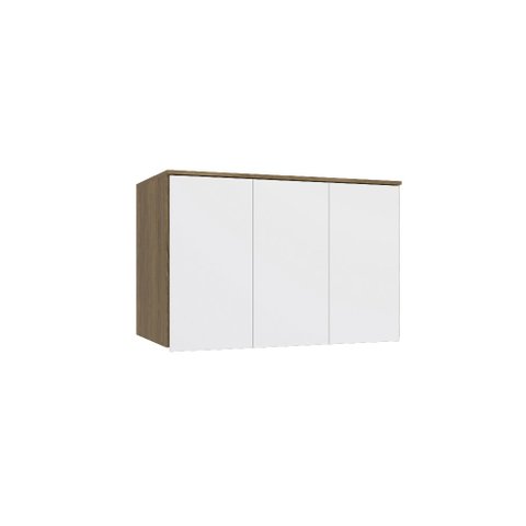 Aéreo Maleiro Baixo de 3 Portas 105cm Linha Modulado Adapt N541 Kappesberg - Nogueira/branco