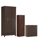Ver imagem 1 de Guarda Roupa Solteiro com Multiuso Golden com Cômoda Montevidéu Café Touch - Demóbile