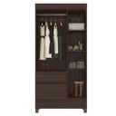Ver imagem 3 de Guarda Roupa Solteiro com Multiuso Golden com Cômoda Montevidéu Café Touch - Demóbile