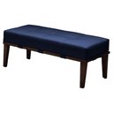 Ver imagem 1 de Puff Decorativo 100cm Martínez Veludo Pés Madeira Azul/Imbúia - Gran Belo