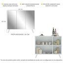 Ver imagem 4 de Aparador Buffet 3 Portas com Espelho Retrô Vegas Multimóveis MP1013 Branco