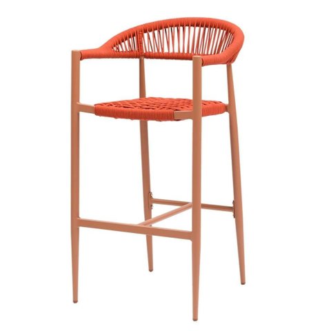 Banqueta Alta Trancoso Rivatti 105 Cm (altura) Estrutura Alumínio Castanho e Corda Náutica