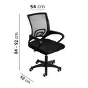 Ver imagem 3 de Cadeira Office Escritório Giratória Diretor com Braço e Altura Ajustável Tela Mesh Preto