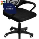 Ver imagem 7 de Cadeira Office Escritório Giratória Diretor com Braço e Altura Ajustável Tela Mesh Preto