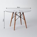 Ver imagem 3 de Conjunto De Mesa De Jantar Redonda 90Cm Tampo De Vidro Com 4 Cadeiras Pretas - Cor: Preto