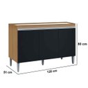 Ver imagem 7 de Balcão de Pia para Cozinha 120 Cm Kadu 3 Portas Amêndoa/preto