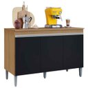 Ver imagem 2 de Balcão de Pia para Cozinha 120 Cm Kadu 3 Portas Amêndoa/preto