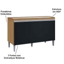 Ver imagem 6 de Balcão de Pia para Cozinha 120 Cm Kadu 3 Portas Amêndoa/preto