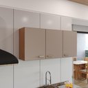 Ver imagem 1 de Armário Aéreo Modulado Fidelitá Mariana 120cm 3 Portas Freijó/camurça