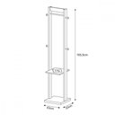 Ver imagem 3 de Cabideiro Mancebo De Chao Az1019 Tecno Mobili Nogal/preto