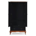 Ver imagem 2 de Guarda Roupa Solteiro Com Espelho 2 Portas 1 Gaveta 60406E Linz Móveis - Preto/Imbuia