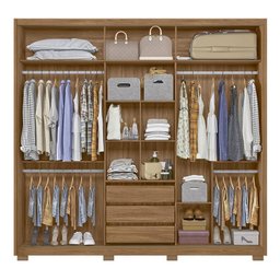 Guarda Roupa Casal San Marino 3 Portas de Correr com Espelho Freijó/Cinza - PR Móveis - 5