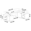 Ver imagem 5 de Mesa para Escritório Tamburato 2 Portas 4 Gavetas Mason A02 Carvalho Branco - Lyam Decor