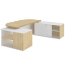 Ver imagem 7 de Mesa para Escritório Tamburato 2 Portas 4 Gavetas Mason A02 Carvalho Branco - Lyam Decor