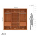 Ver imagem 3 de Guarda Roupa Casal 220cm com 3 Portas e 4 Gavetas 240828 Linha Porto Politorno Móveis