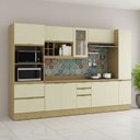 Ver imagem 2 de Armário de Cozinha Moderna Completa 10 Peças 3,1m com Rodapé New York Móvel na Caixa