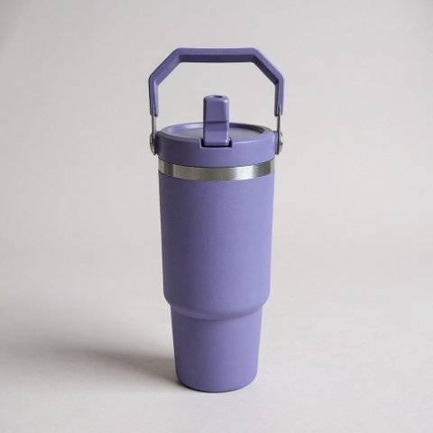 Garrafa Térmica Ms-983 900ml com Bico com Alça Flip Tumbl Aço Inoxidável Academia Trabalho:Lilás