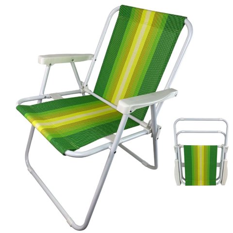 Cadeira de Praia Dobravel Quintal Jardim Varanda Piscina Camping Acampamento Lazer Pescaria Sol Vera