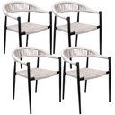 Ver imagem 1 de Kit 04 Cadeiras Decorativas Área Gourmet Base Preto Corda Náutica Nevada R01 Amêndoa - Lyam Decor