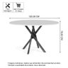 Mesa de Jantar Redonda 6 Lugares 120cm em Madeira June Branco - 3