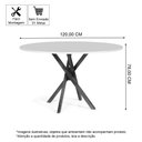 Ver imagem 3 de Mesa de Jantar Redonda 6 Lugares 120cm em Madeira June Branco