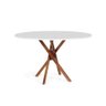 Mesa de Jantar Redonda 6 Lugares 120cm em Madeira June Branco - 1