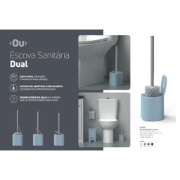 Escova Sanitária de Piso com Suporte Banheiro Dual Cores ou - 3