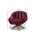 Ver imagem 3 de Poltrona Decorativa Verona com Base Giratória Suede - Vinho